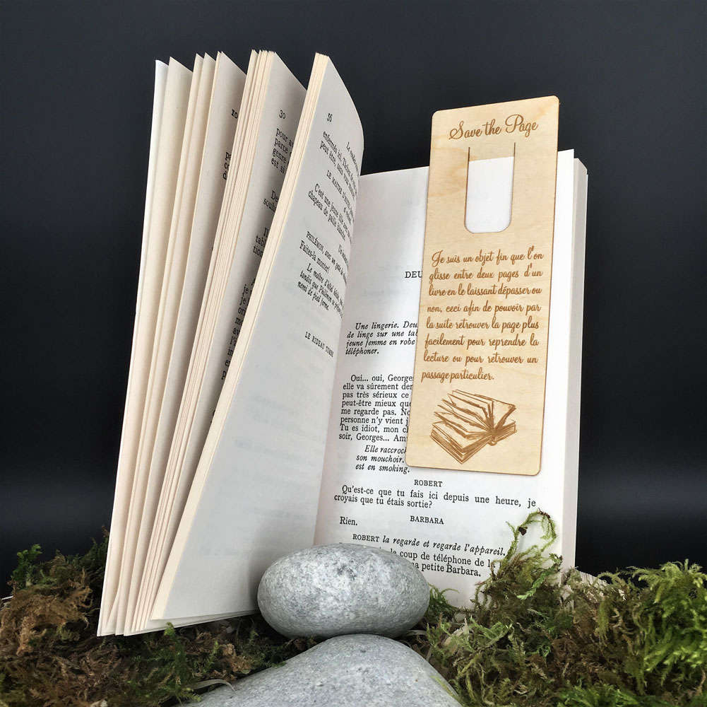 marque page en bois personnalisé avec gravure laser