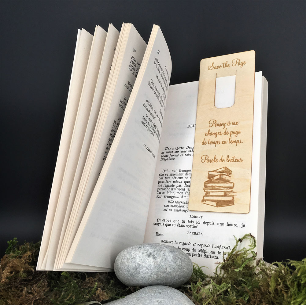marque page en bois personnalisé avec gravure laser