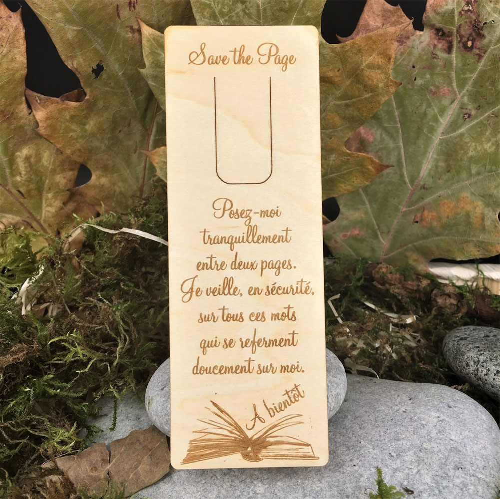 marque page en bois personnalisé gravé