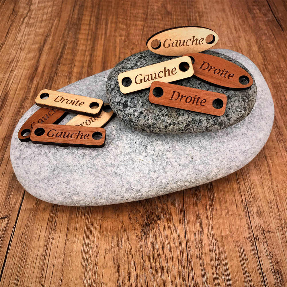 bijoux de chaussure personnalisés gravés en bois