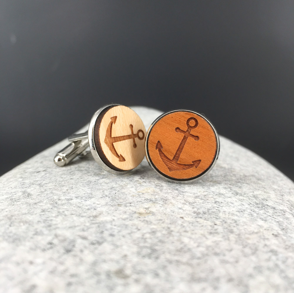 bouton de manchette personnalisé en bois gravé 16 mm mariage