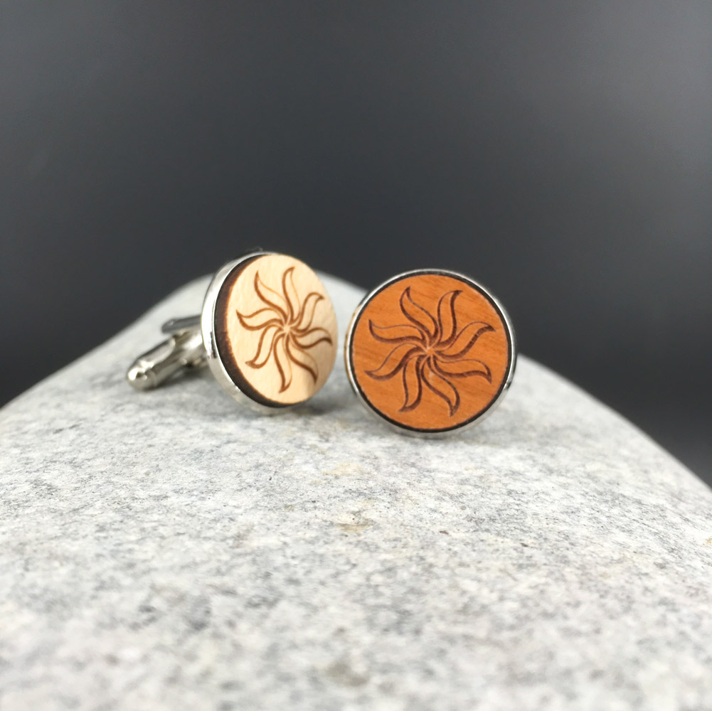bouton de manchette personnalisé en bois gravé 16 mm mariage