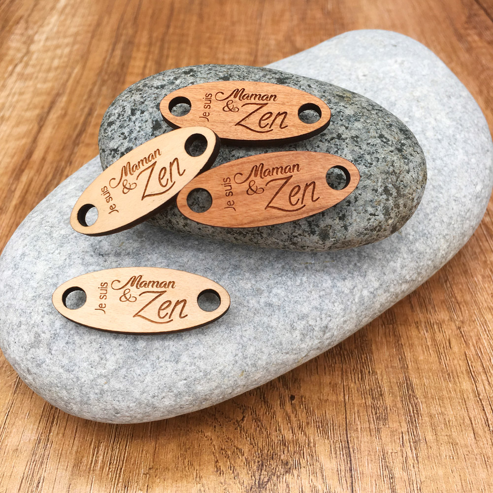 bijoux de chaussure personnalisés ovales gravés en bois