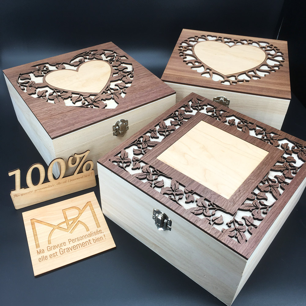 coffret personnalisé en bois 20 cm