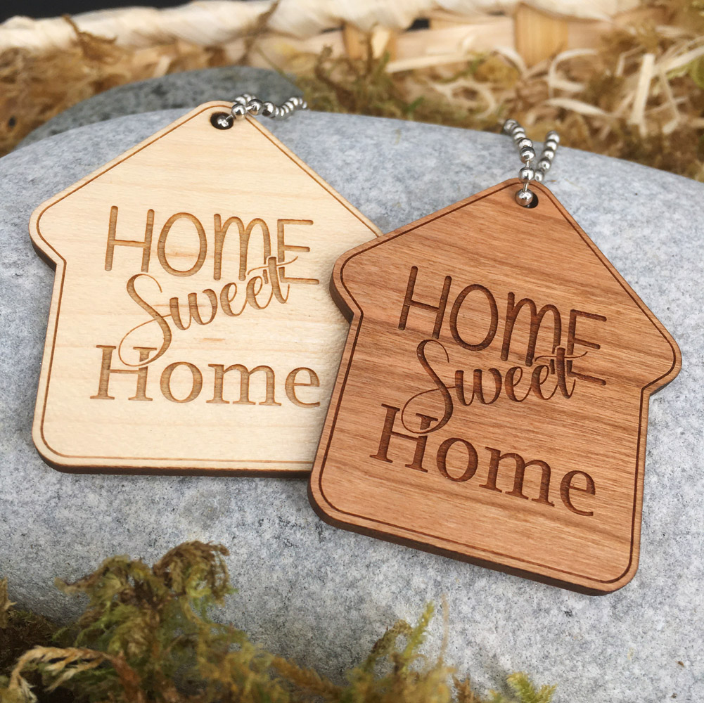 porte clés home sweet home érable et cerisier