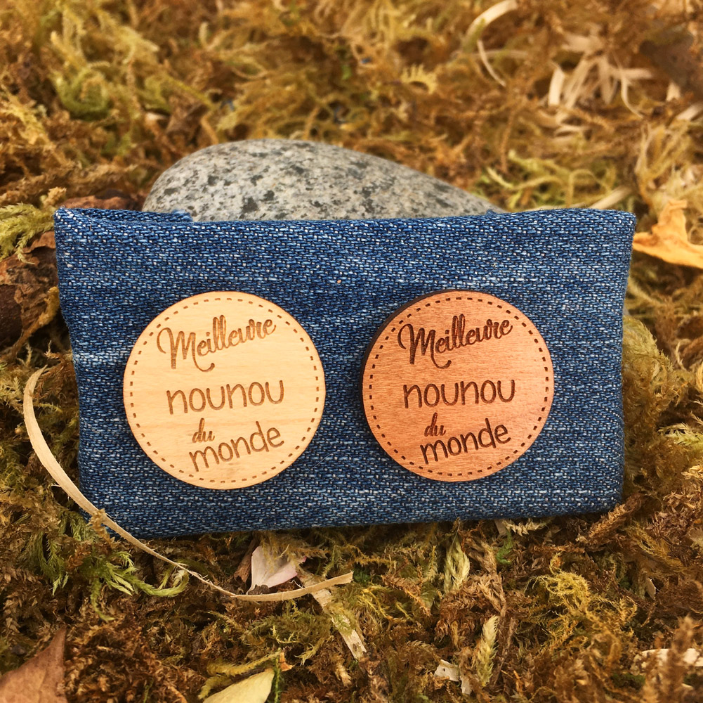 pins bois meilleure nounou érable et cerisier - idée cadeau fin d'année scolaire