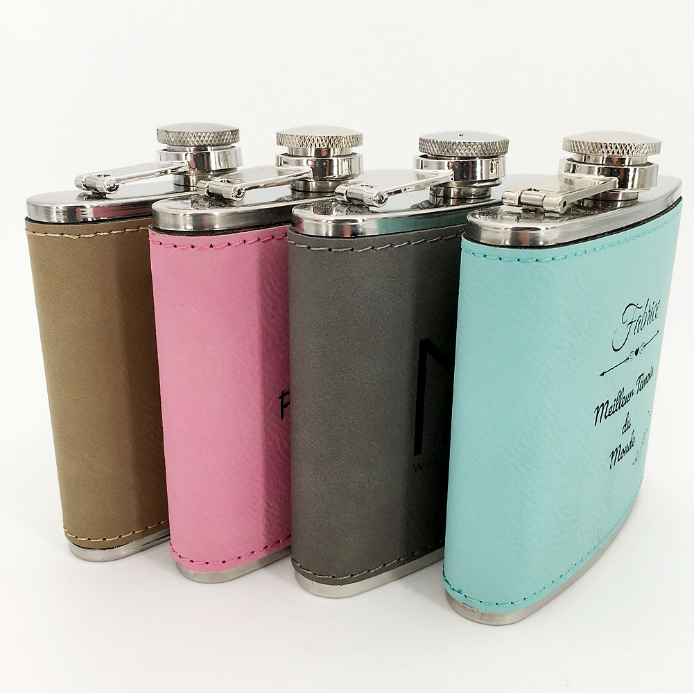 flasque personnalisable cuir ensemble profil