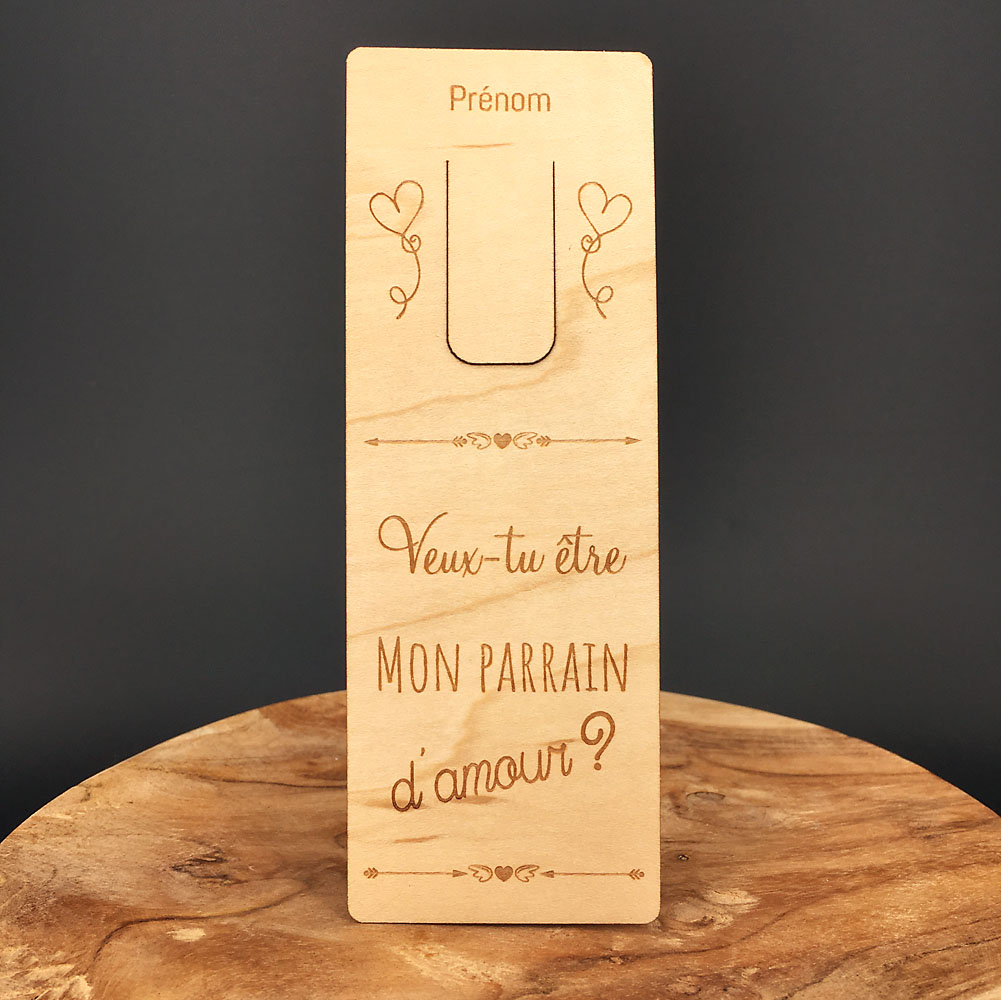 marque-page bois personnalisé demande parrain