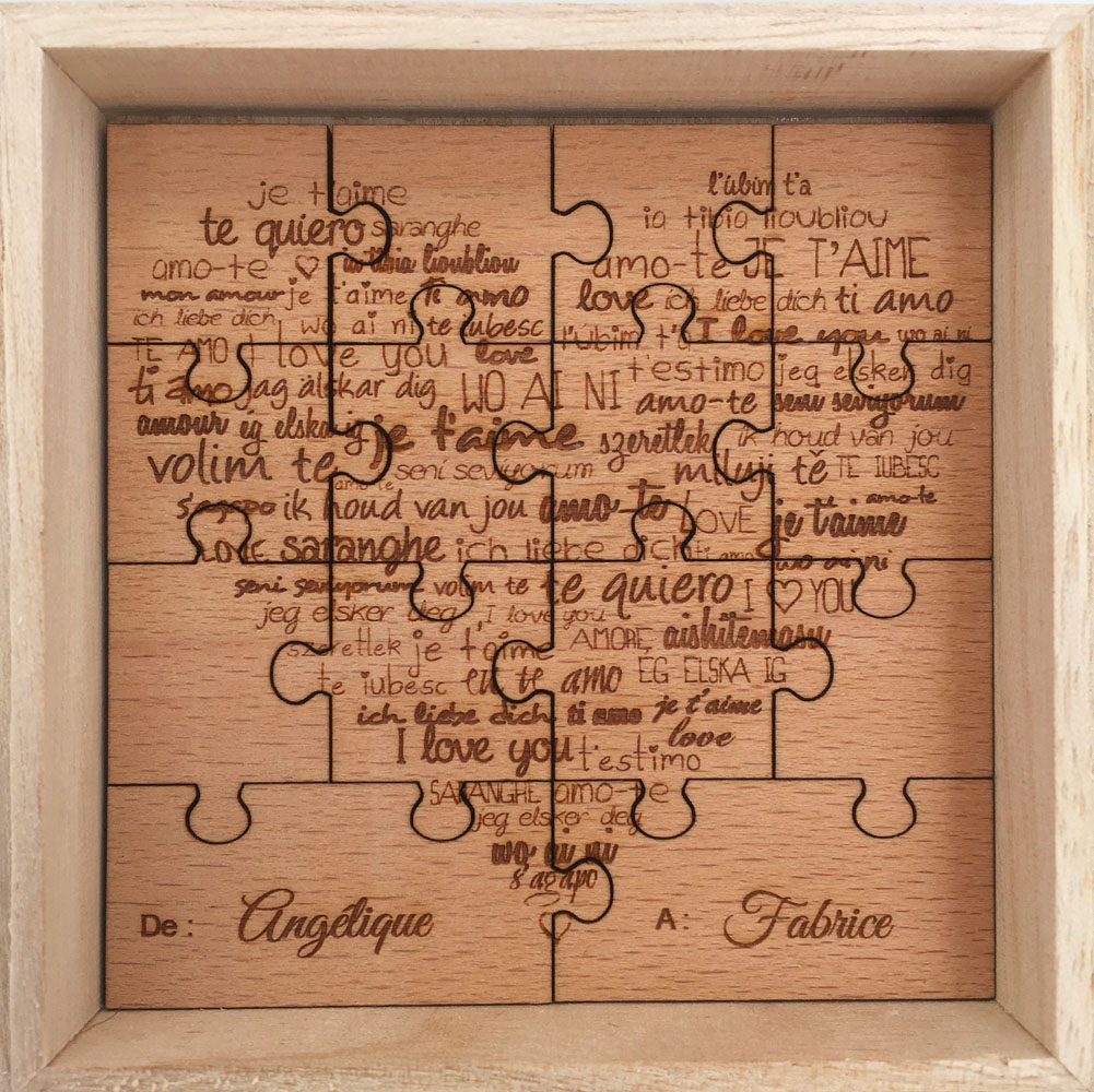 puzzle bois des amoureux en hêtre