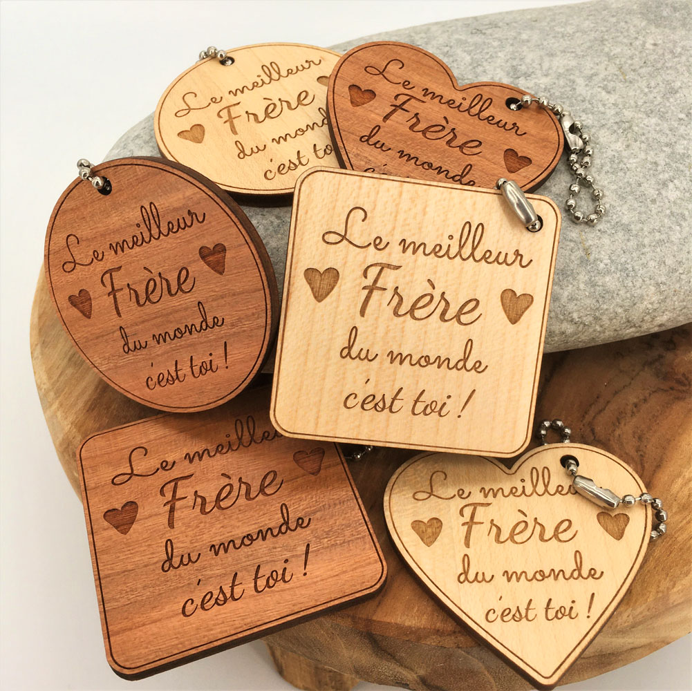 porte-clés bois Meilleur Frère ensemble