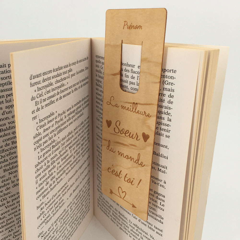 marque-page meilleure sœur dans un livre