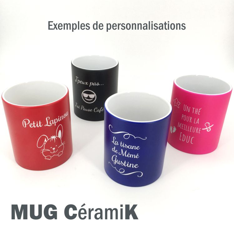 mug céramique personnalisé colorés