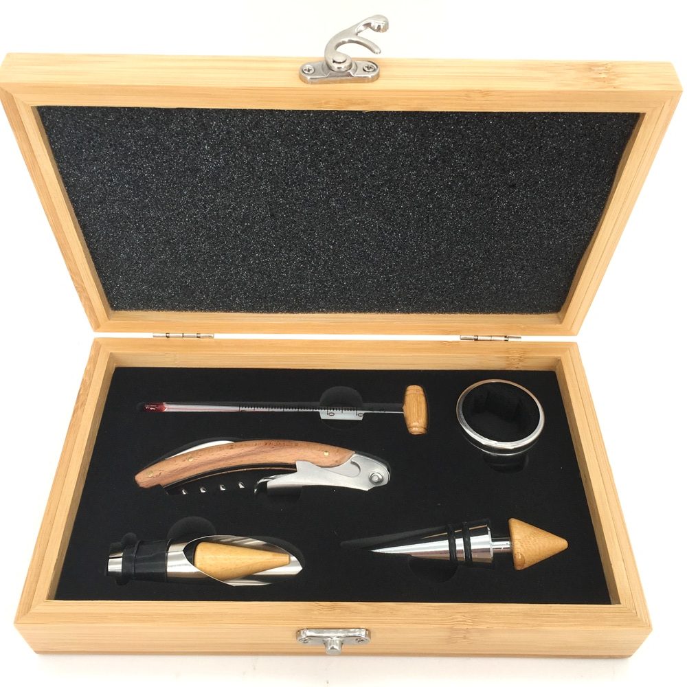 coffret sommelier bambou personnalisé meilleur papa idée cadeau fête des pères
