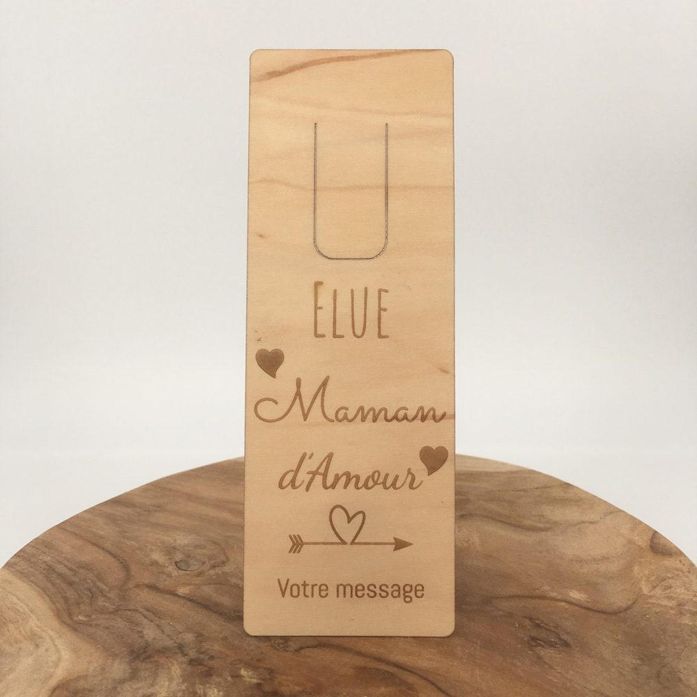 marque-page bois personnalisé maman d'amour - idée cadeau fête des mères