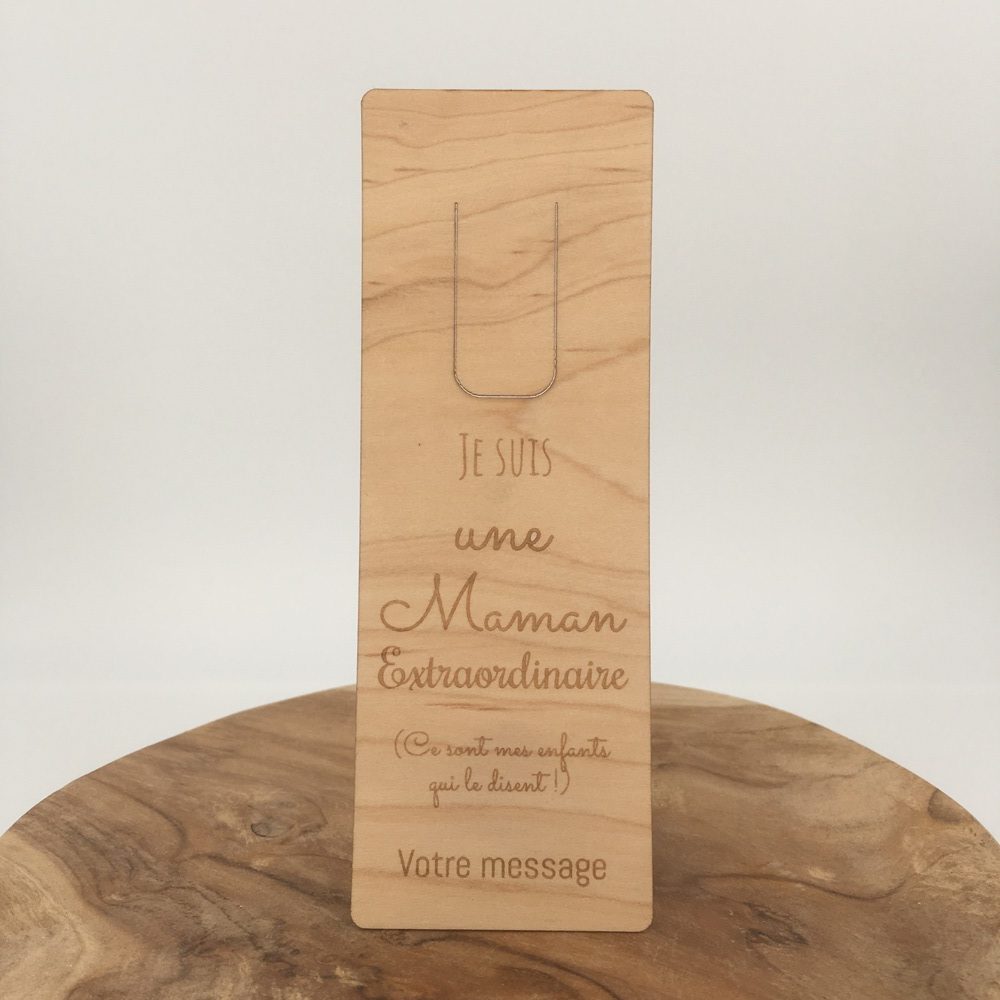 marque-page bois personnalisé maman extraordinaire - idée cadeau fête des mères
