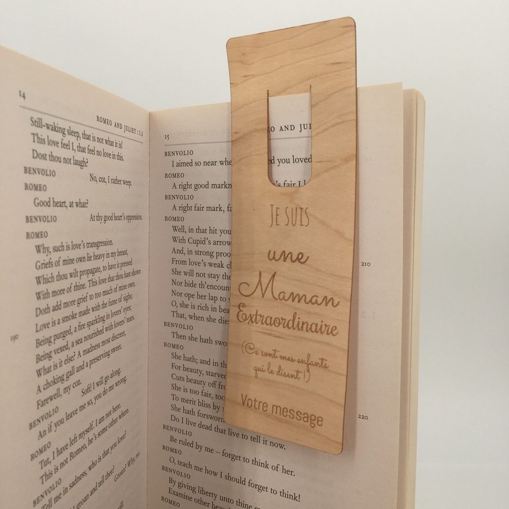 marque-page bois personnalisé maman extraordinaire - idée cadeau fête des mères