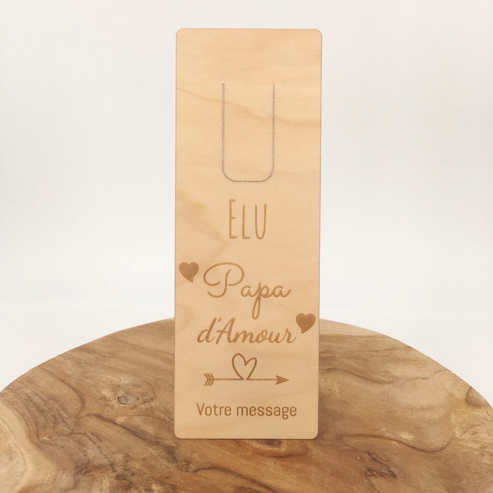 marque-page papa d'amour personnalisés bois - idée cadeau fête des pères