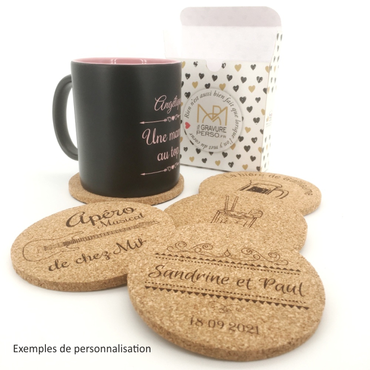 sous verre liège personnalisable