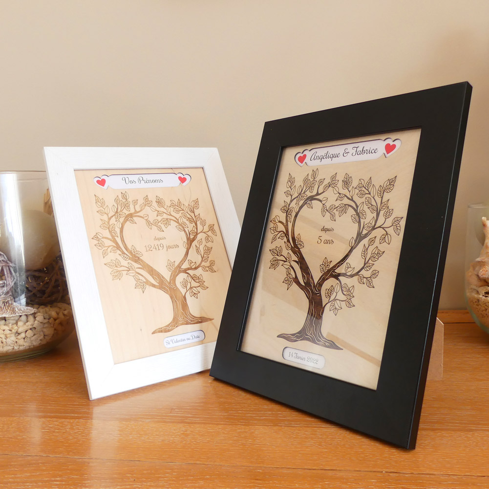 Cadres personnalisables avec arbre de vie pour couple