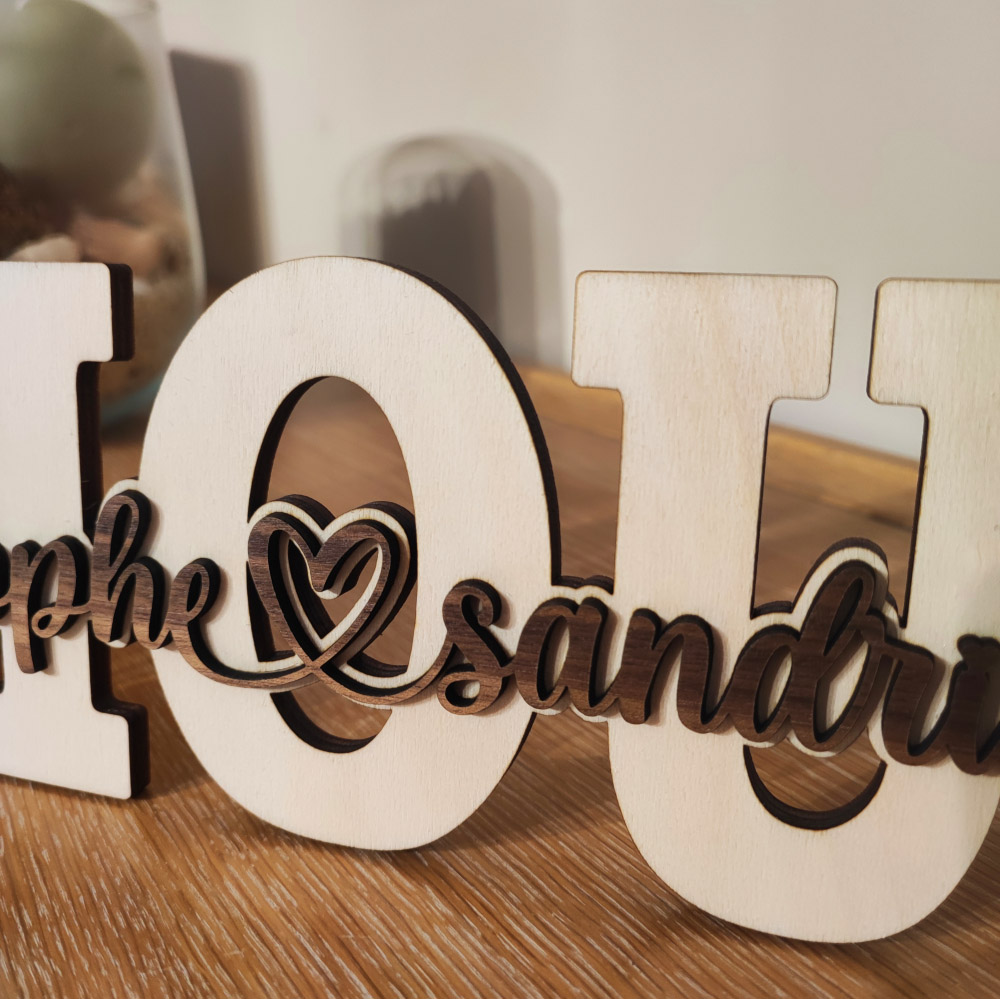 mot en bois personnalisé amour