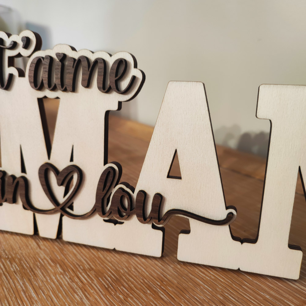 mot en bois personnalisé maman
