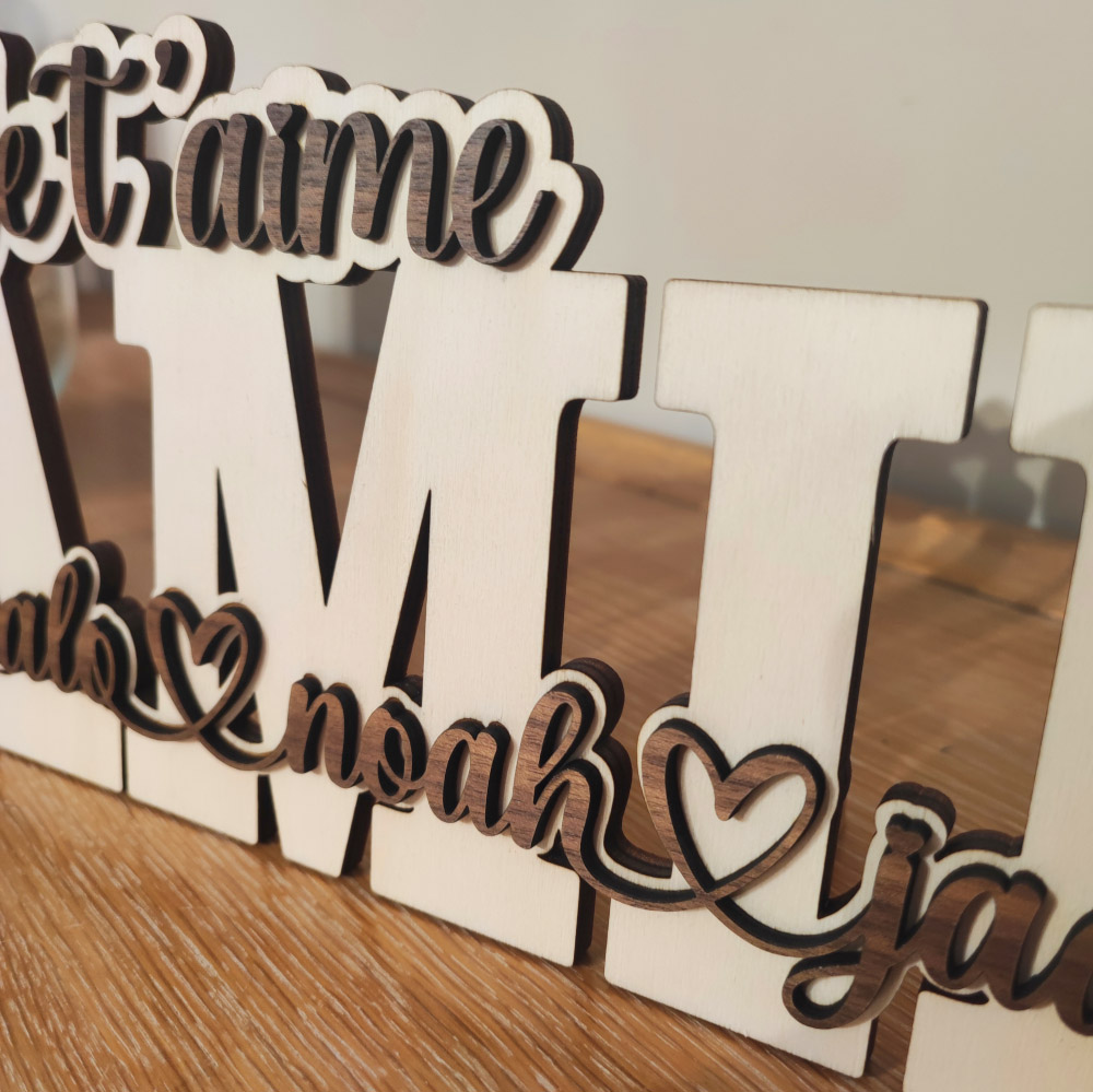 mot en bois personnalisé mamie