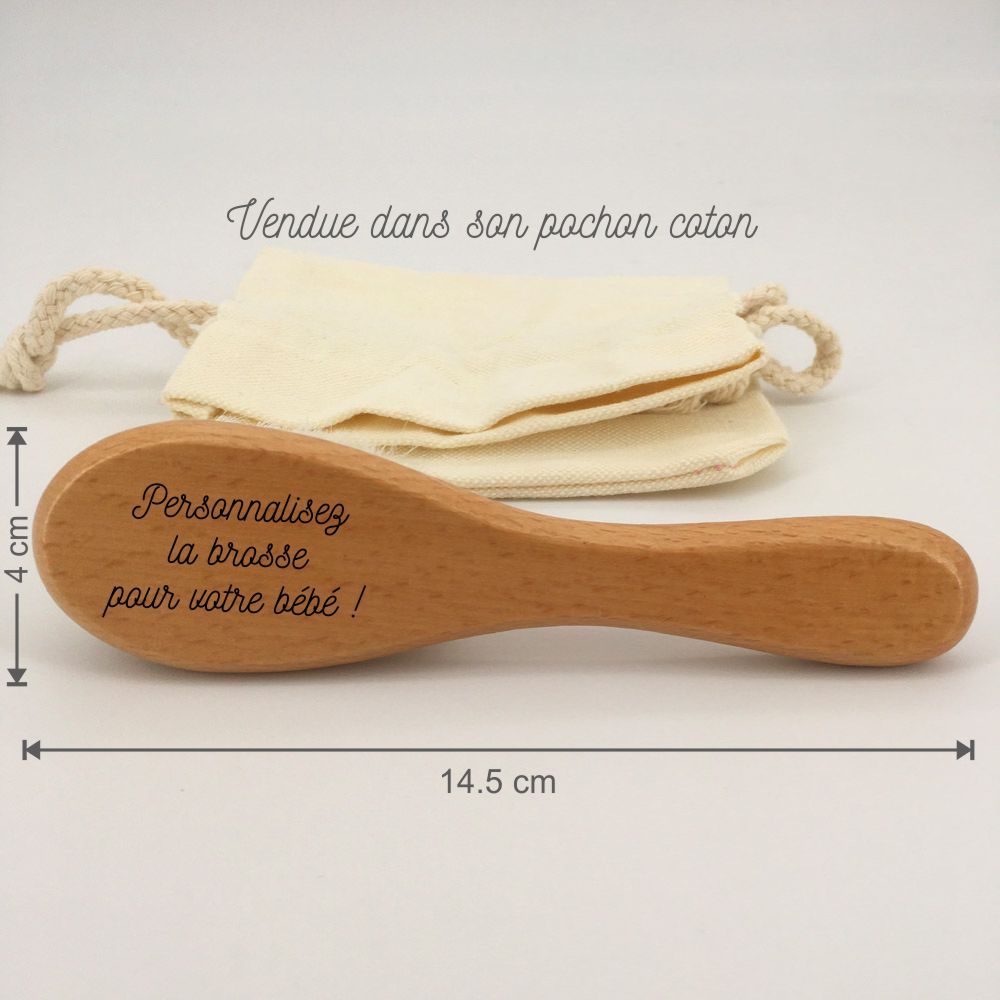 brosse bébé en bois personnalisée