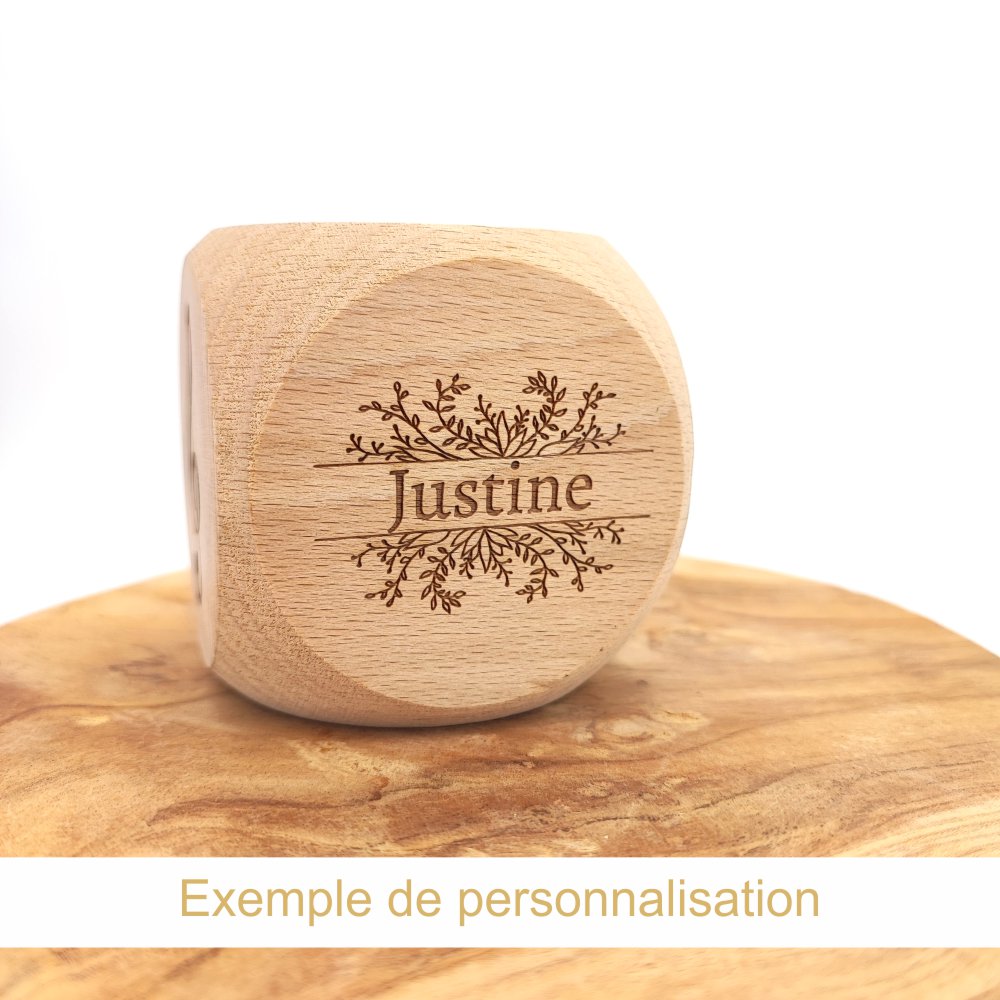 dé en bois 100% personnalisable - idée cadeau