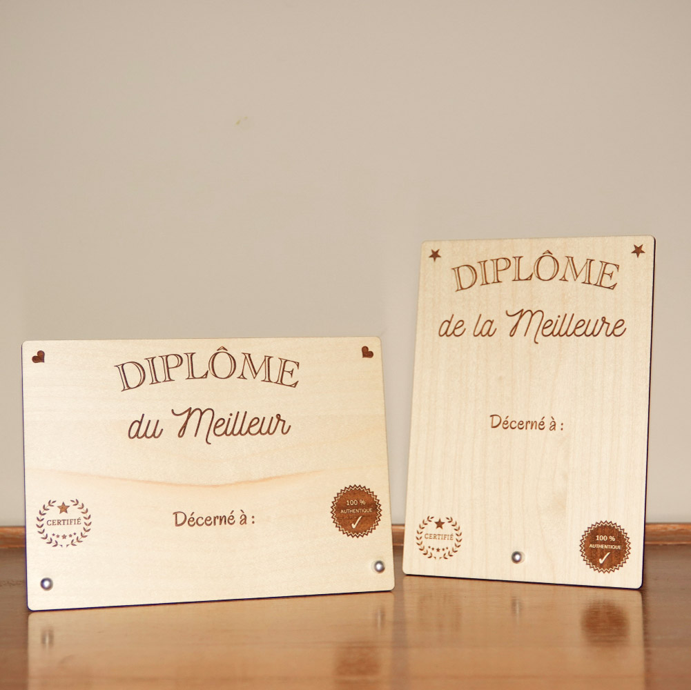 diplôme bois du meilleur et de la meilleure photo des produits mode paysage et portrait