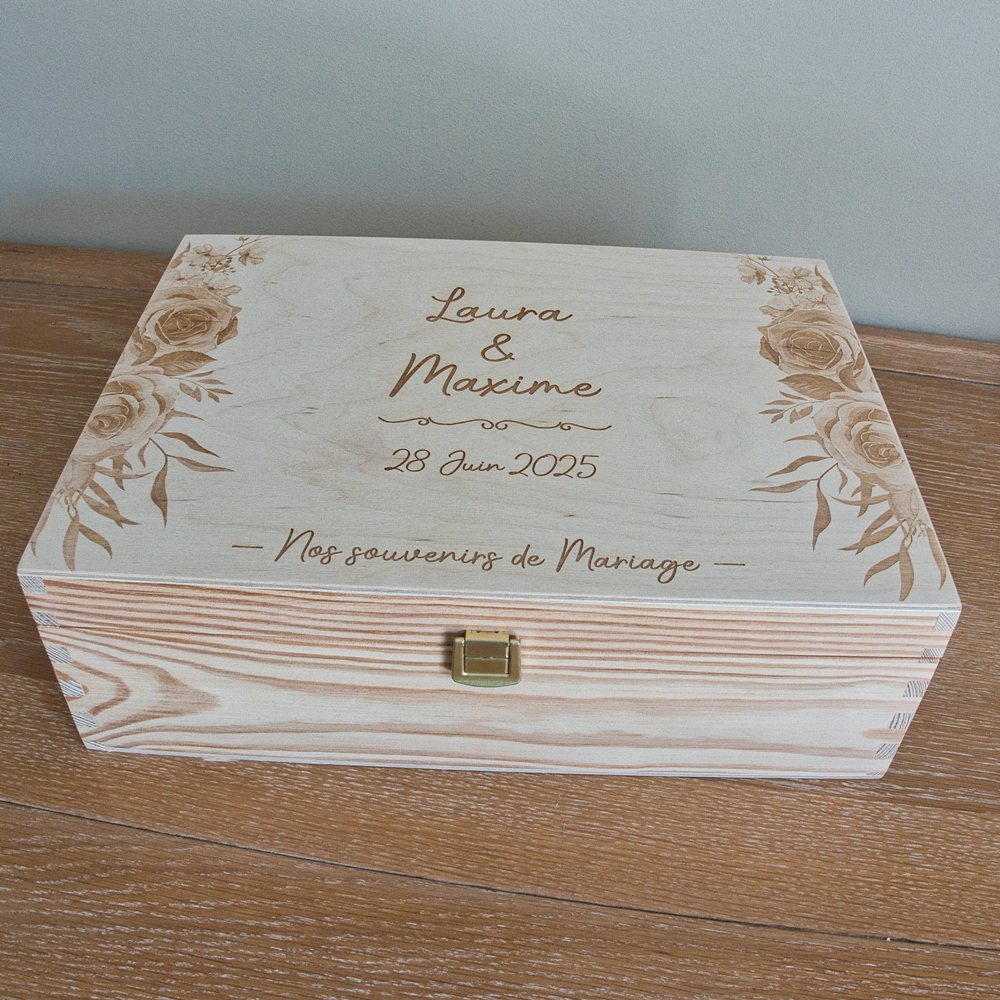 Coffret mariage personnalisé bois - Garder les souvenirs de mariage